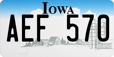 IA license plate AEF570