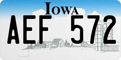 IA license plate AEF572