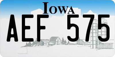 IA license plate AEF575