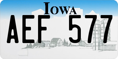 IA license plate AEF577