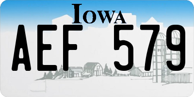 IA license plate AEF579