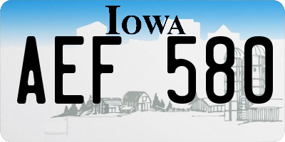 IA license plate AEF580