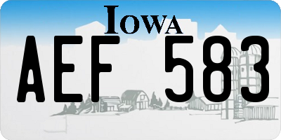 IA license plate AEF583