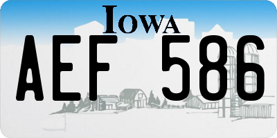 IA license plate AEF586