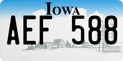 IA license plate AEF588