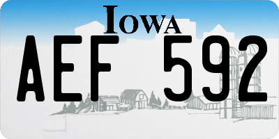 IA license plate AEF592
