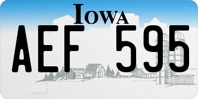IA license plate AEF595