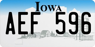 IA license plate AEF596