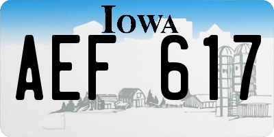 IA license plate AEF617