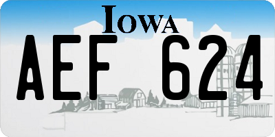 IA license plate AEF624