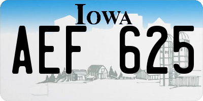 IA license plate AEF625