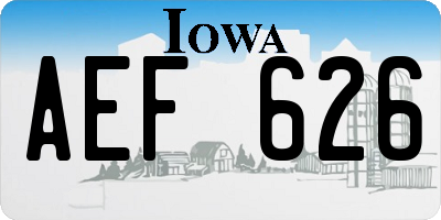 IA license plate AEF626