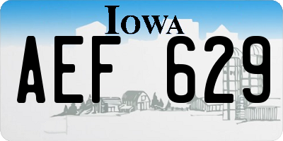 IA license plate AEF629