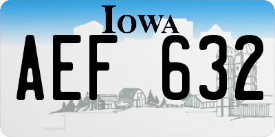 IA license plate AEF632