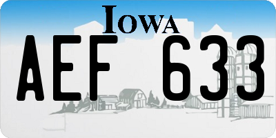 IA license plate AEF633