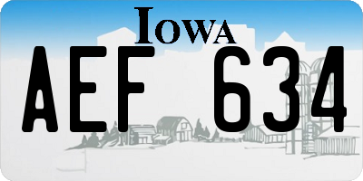 IA license plate AEF634