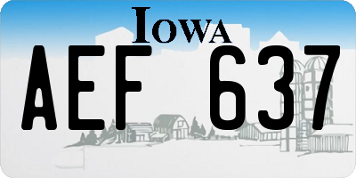 IA license plate AEF637