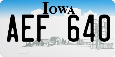 IA license plate AEF640
