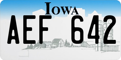 IA license plate AEF642