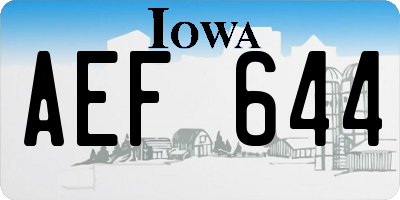 IA license plate AEF644