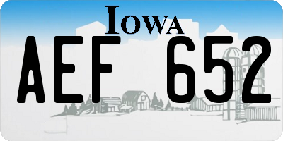IA license plate AEF652