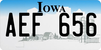 IA license plate AEF656
