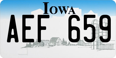 IA license plate AEF659