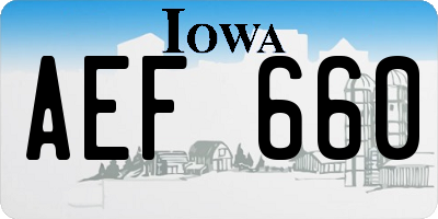 IA license plate AEF660