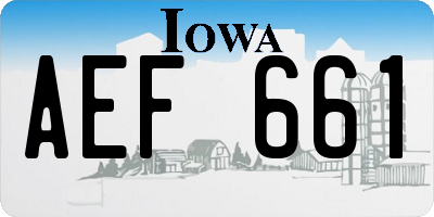 IA license plate AEF661