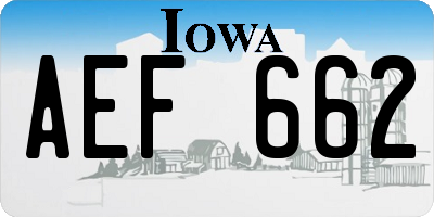 IA license plate AEF662