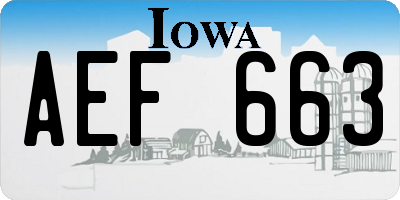IA license plate AEF663