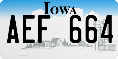 IA license plate AEF664