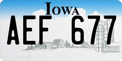 IA license plate AEF677