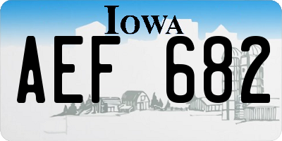 IA license plate AEF682