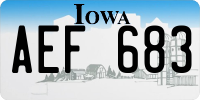 IA license plate AEF683