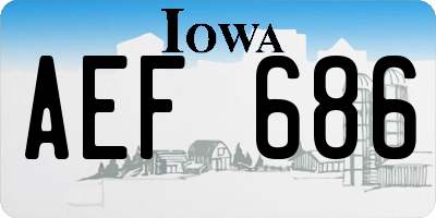 IA license plate AEF686