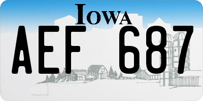 IA license plate AEF687