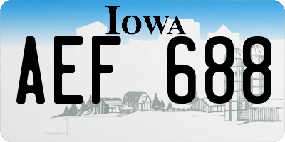IA license plate AEF688