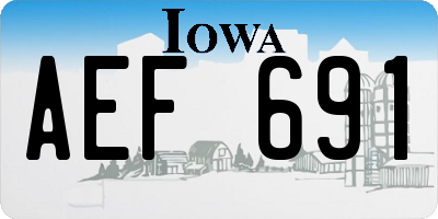 IA license plate AEF691