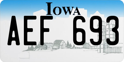 IA license plate AEF693