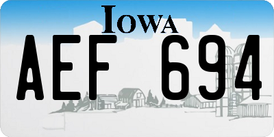 IA license plate AEF694