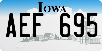 IA license plate AEF695