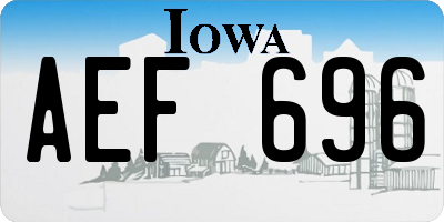 IA license plate AEF696