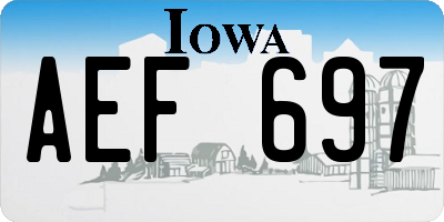 IA license plate AEF697