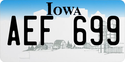 IA license plate AEF699