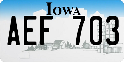 IA license plate AEF703