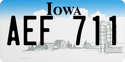 IA license plate AEF711