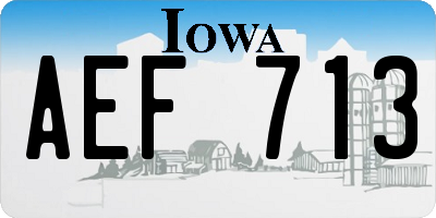 IA license plate AEF713