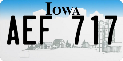 IA license plate AEF717