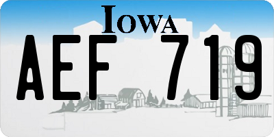 IA license plate AEF719